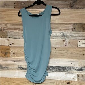 Zenana Outfitters size XL Teal Long Top/ Sleeveless Stretchy Smooth Mini Dress